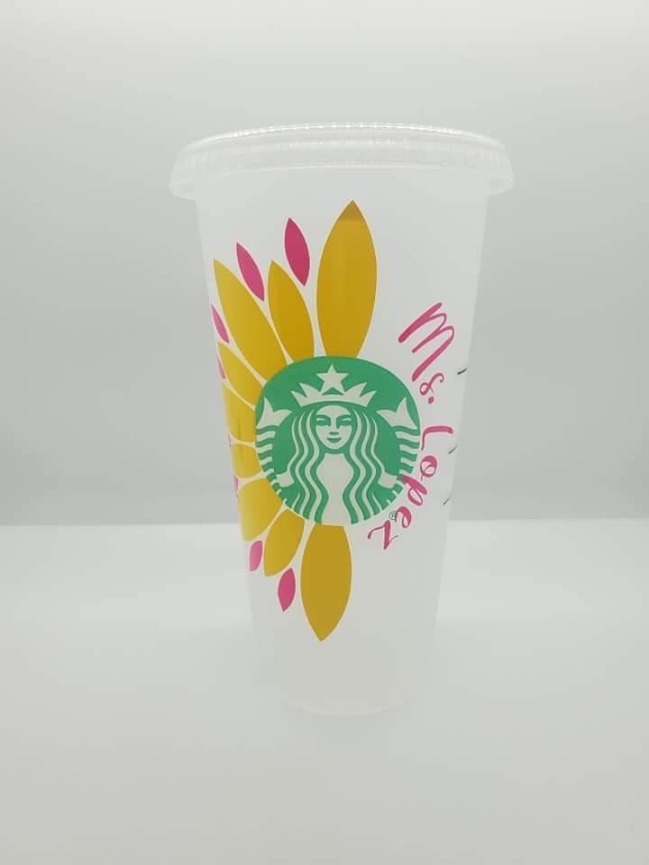 Half Sunflower Starbucks Cup